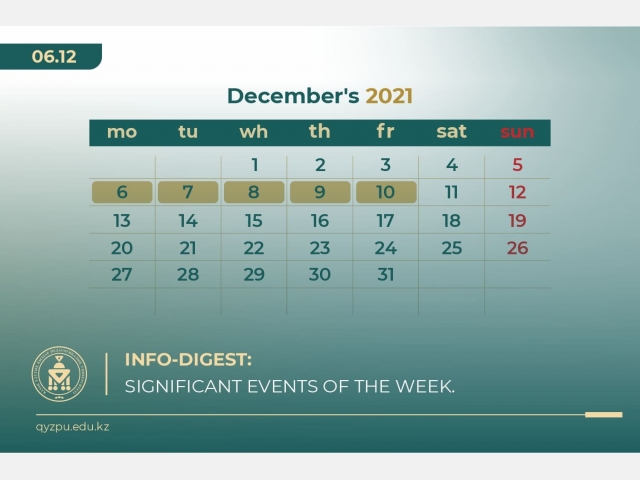 Info-Digest: Significant events of the week. №33