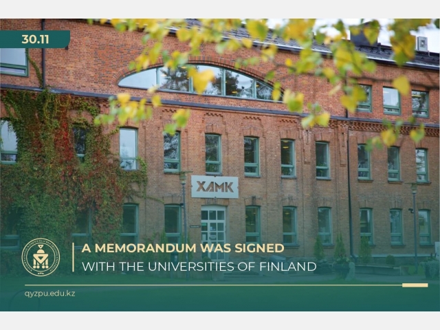 A memorandum was signed with the universities of Finland